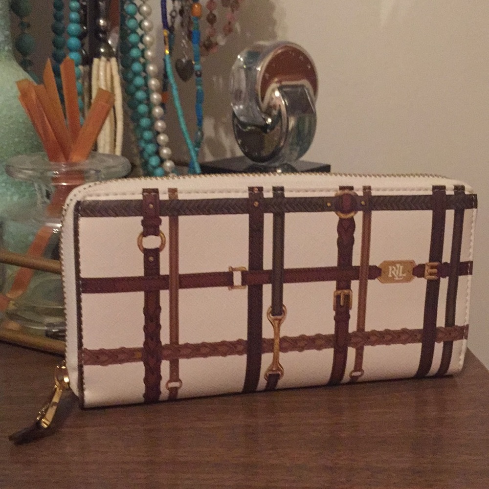 R.L. Gallaway Bridle Print Zip Around Wallet